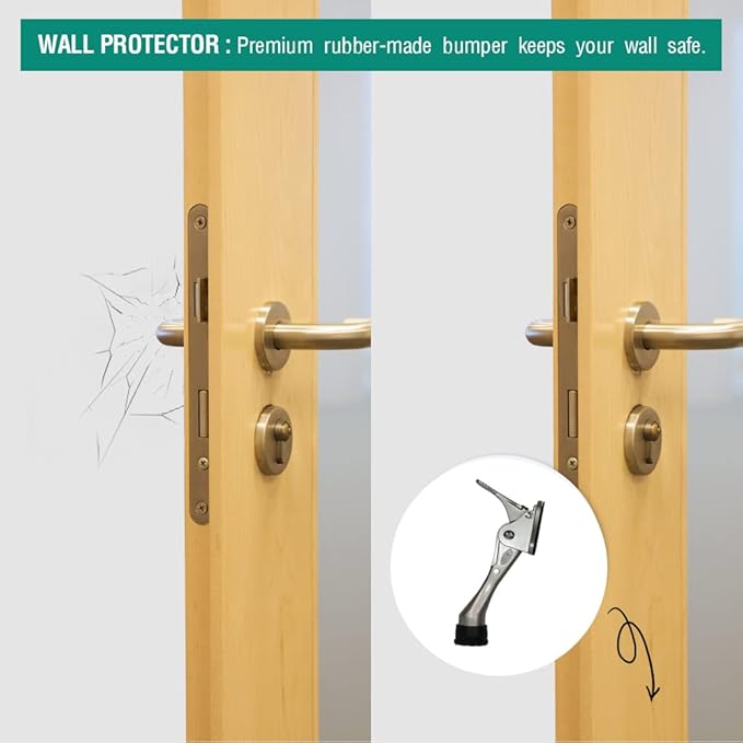 One Touch Kickdown Door Stopper, Door Holder, Heavy Duty Door Stops, Bottom of - Image 8