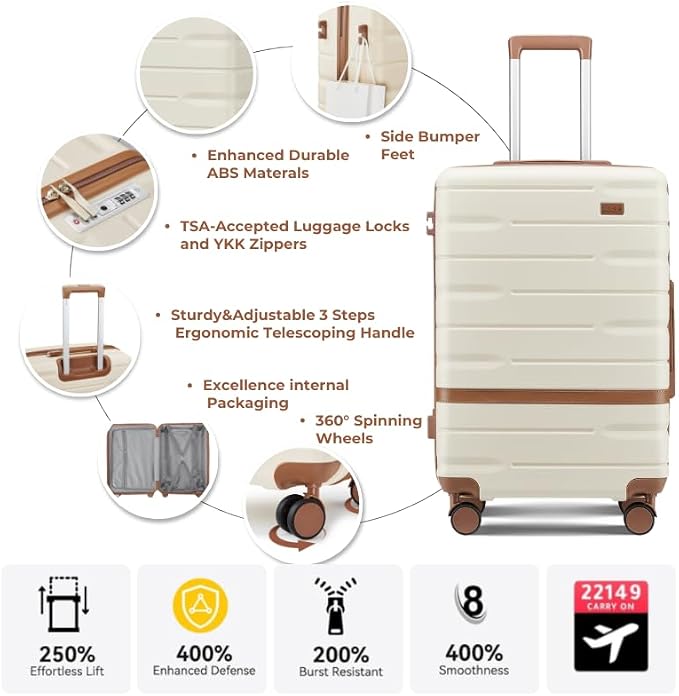 Carry On Luggage Sets, 20 Inch Carry-on Suitcase - Image 5