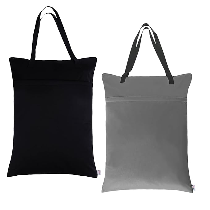 ALVABABY 2 Pack Large Wet Dry Bag Waterproof Hanging Cloth Diaper by ALVABABY
