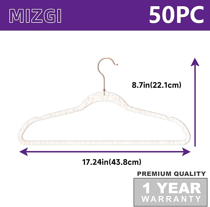 MIZGI Premium Clear Invisible Acrylic Hangers, Crystal Plastic Hangers - Image 3