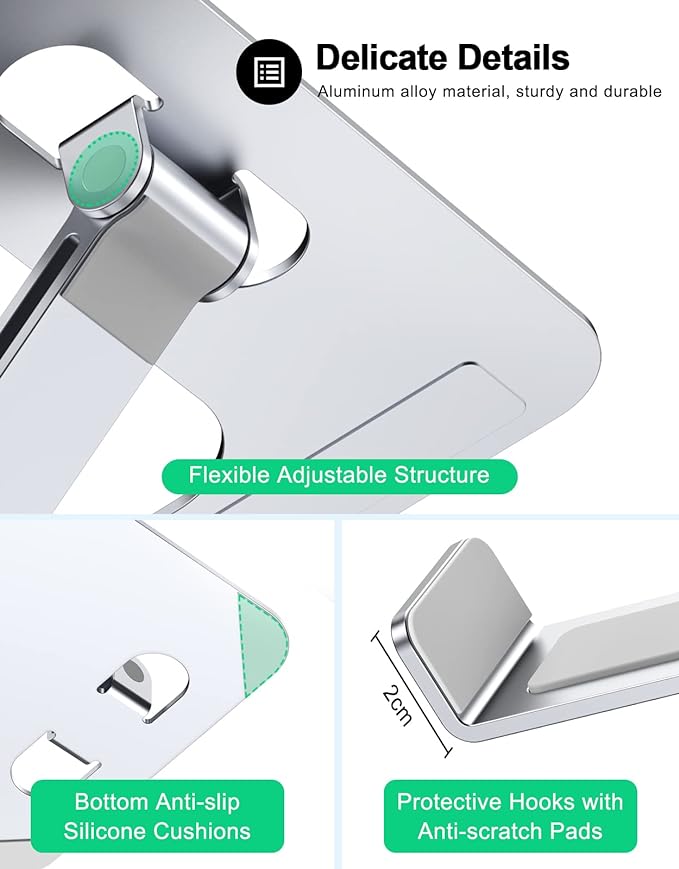 Foldable Laptop Stand, Height Adjustable Ergonomic Computer Stand - Image 6