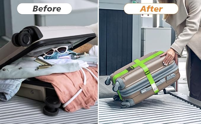 BILIONE Luggage Straps 88 inch Adjustable Suitcase Belt, Lockable Against - Image 4