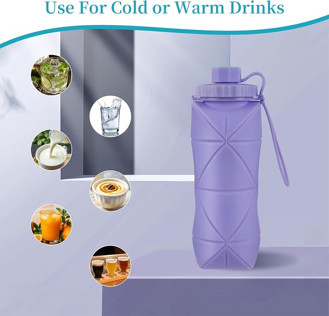 Silicone Collapsible Water Bottles, Lightweight Reusable Leakproof - Image 6