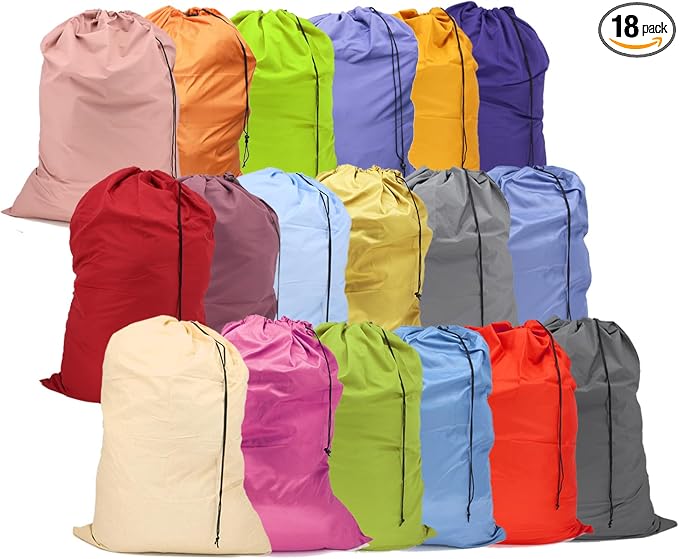 Extra Large Laundry Bag 18Pcs, Varied Colors, Travel Laundry Bags by YETHAN