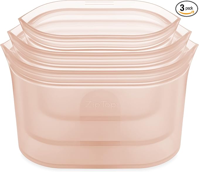 Zip Top Reusable Food Storage Bags | 3 Dish Set | Silicone Meal Prep Container by ZipTop