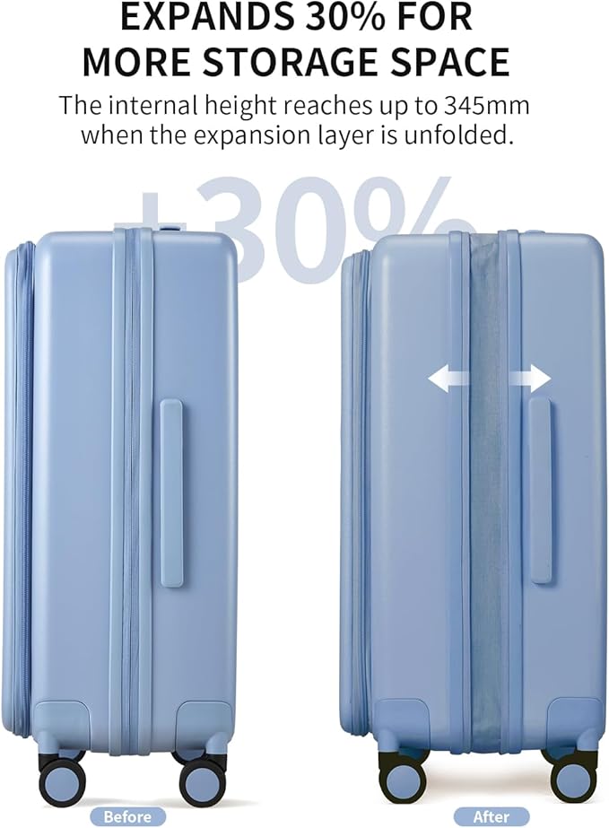 aji Expandable Top Open 24 Inch Checked Luggage - Image 3