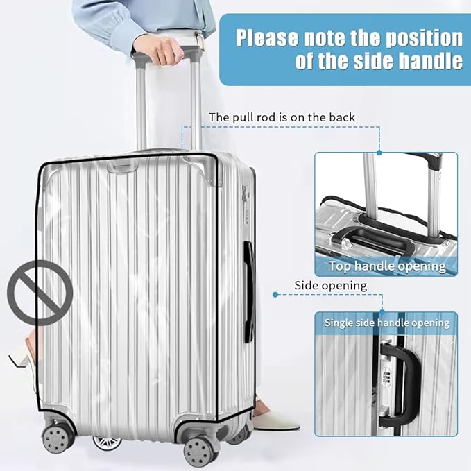 Yotako Clear PVC Suitcase Cover Protectors 24 Inch Luggage Cover - Image 2