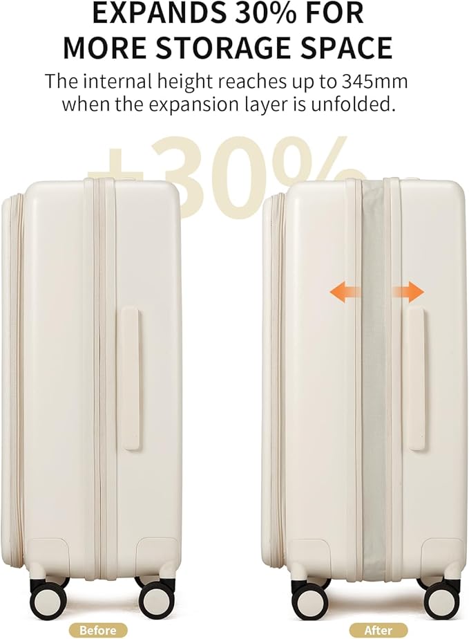 aji Expandable Top Open 24 Inch Checked Luggage - Image 3