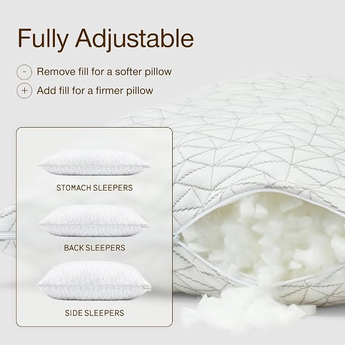 Coop Home Goods Original Adjustable Pillow, King Size Bed Pillows - Image 2