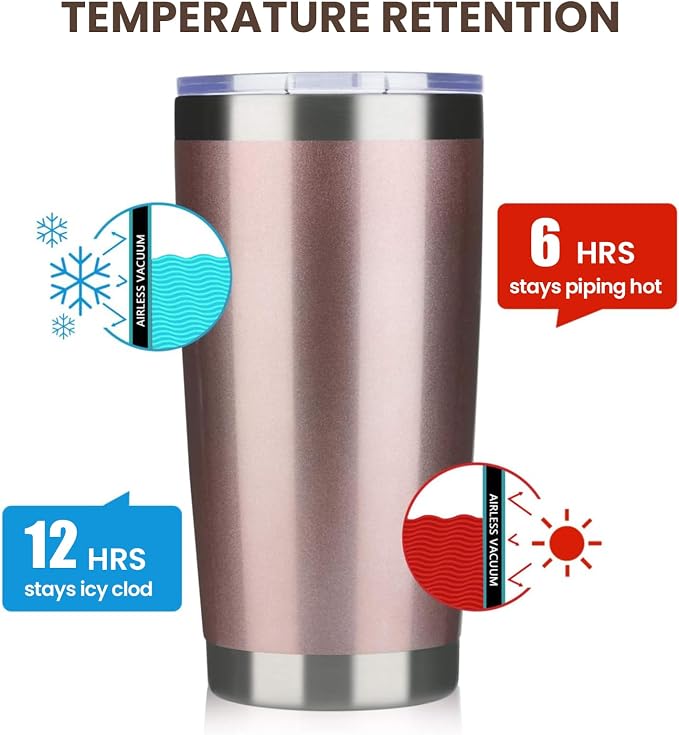 MEWAY 20oz Tumbler Cup Double Wall Vacuum Insulated Travel Mug Bulk, Stainless - Image 6