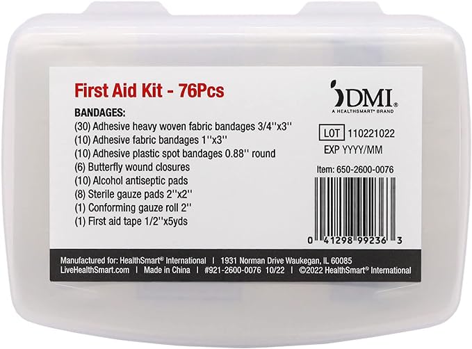 DMI 76-Piece First-Aid Kit, Portable All-Purpose Use - Image 2