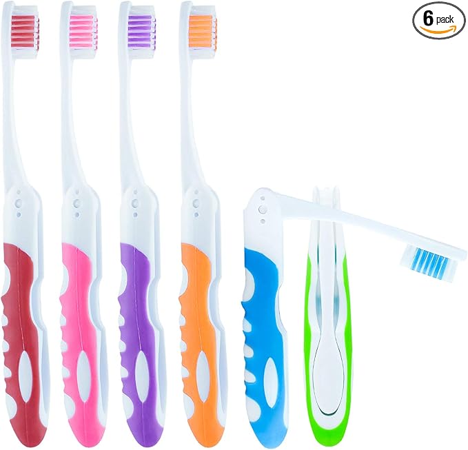 Lingito Travel Folding Toothbrush, Camping Toothbrush Bulk, Medium Bristle by LINGITO