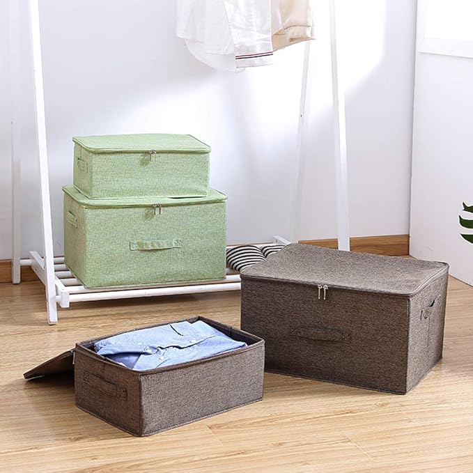 ANMINY Storage Bins with Zipper Lids 13 Qt Lidded Fabric Storage Boxes Baskets - Image 6
