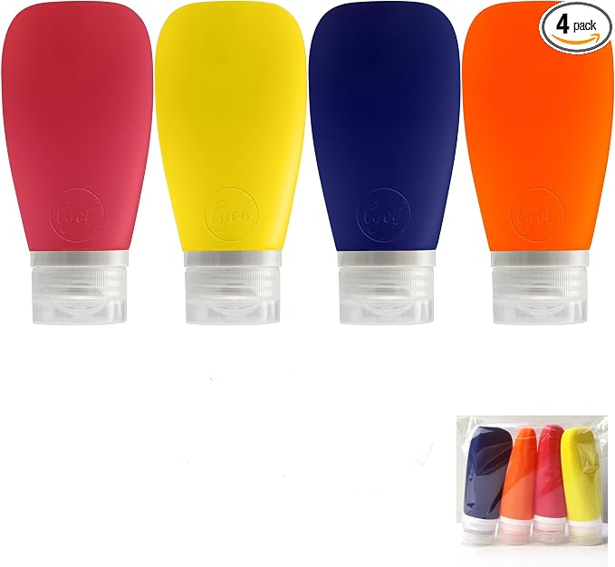 Travel Bottles for Toiletries, TSA Approved 3oz Leak Proof Silicone Soft by Lyob