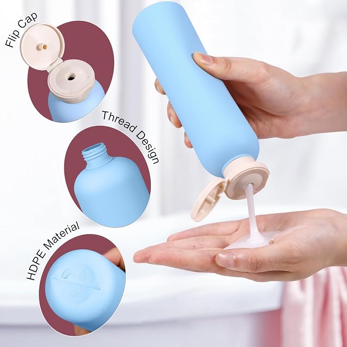 Travel Shampoo Bottle, Empty Plastic Squeeze Bottles 8.8oz - Image 5