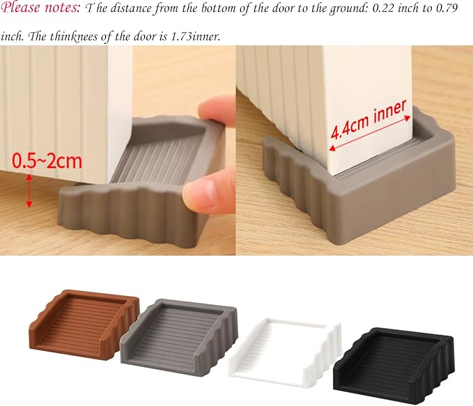 3Pack Black Door Wedge, Small Door Stop Wedge, Door Stops - Image 2