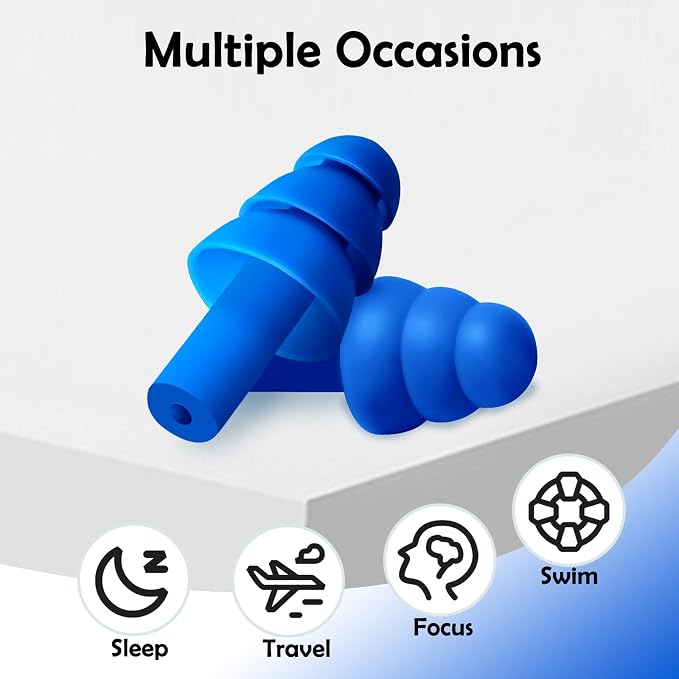 100 Pairs Ear Plugs for Sleeping Noise Cancelling, Reusable Silicone Sound - Image 2