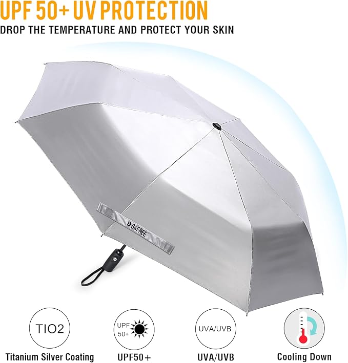G4Free UPF 50+ UV Protection Large Travel Umbrella 42/46 Inch Auto Open Close - Image 4