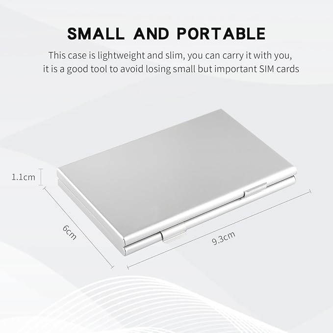 Aluminum SIM Card Case, 15Slots Ultrathin SIM Card Holder, Fit - Image 3