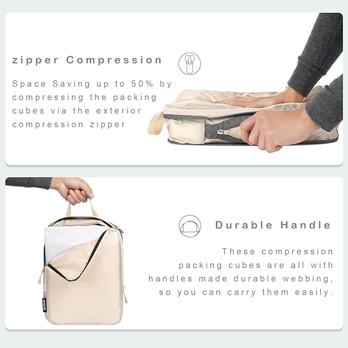 BAGAIL 6 Set Ultralight Compression Packing Cubes Packing Organizer - Image 3