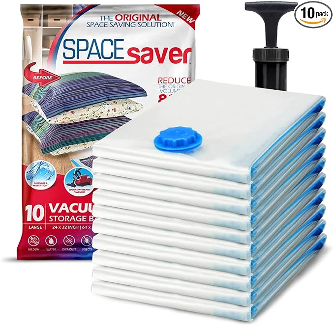10 Pack Large Vacuum Storage Bags by Spacesaver