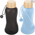 Collapsible Water Bottles 2 Pack, Leak Proof, Reuseable BPA Free Silicone by HighQualityBetterLife