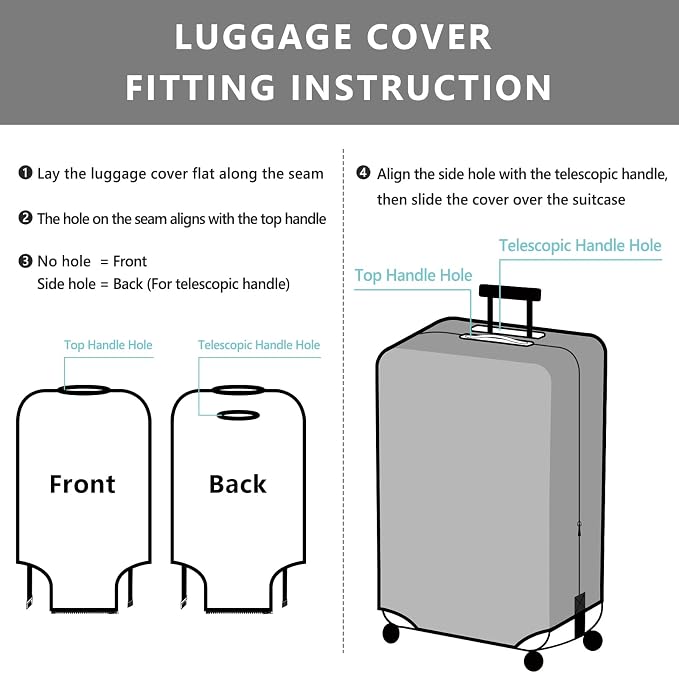 Travelkin Luggage Cover Washable Suitcase Protector Anti-scratch Suitcase cover - Image 6