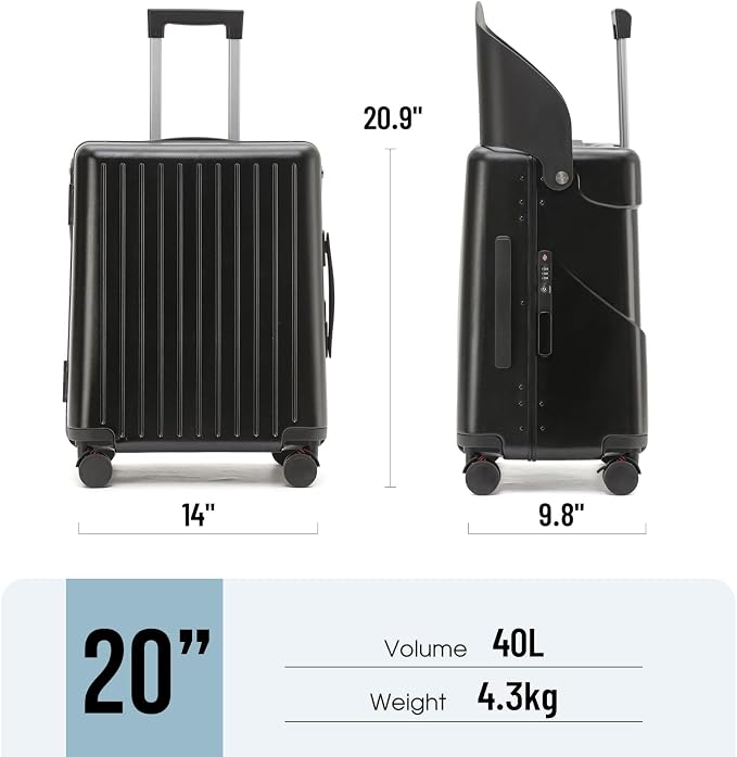 20-Inch Ride-On Suitcase for Kids & Adults – TSA-Approved Underseat Carry-On - Image 6