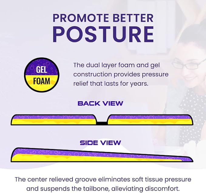 GSeat Ultra Orthopedic Gel and Foam Seat Cushion - Image 2