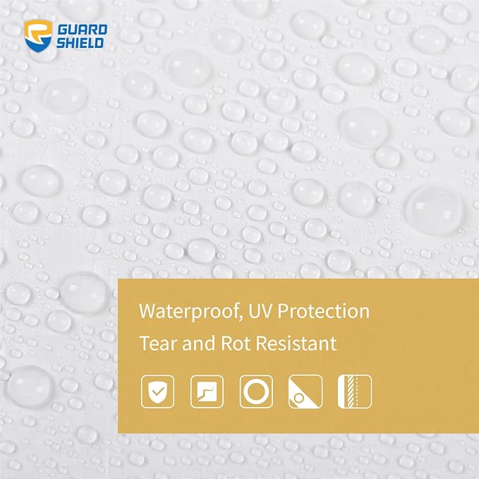 GUARD SHIELD Tarp White 6x8 Feet Multi Purpose Waterproof Poly Tarp Cover 5mil - Image 4