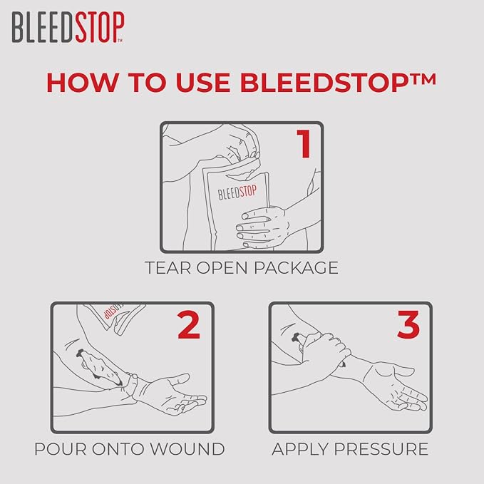 BleedStop™ First Aid Powder for Blood Clotting, Trauma Kit, Blood Thinner - Image 3