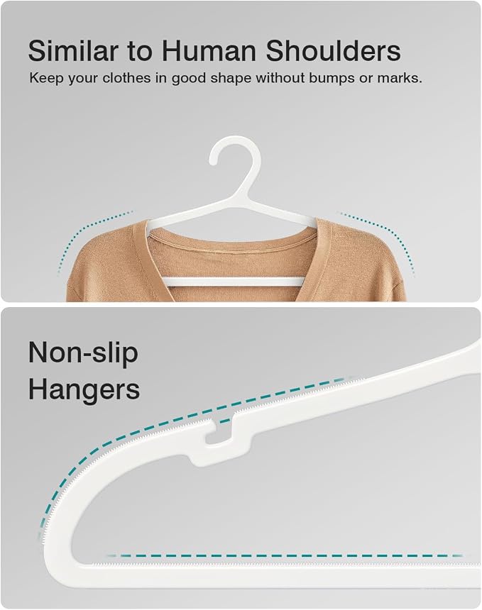 30 Pack Clothes Hangers, Non Slip Plastic Coat Hangers, Space Saving Hangers - Image 4