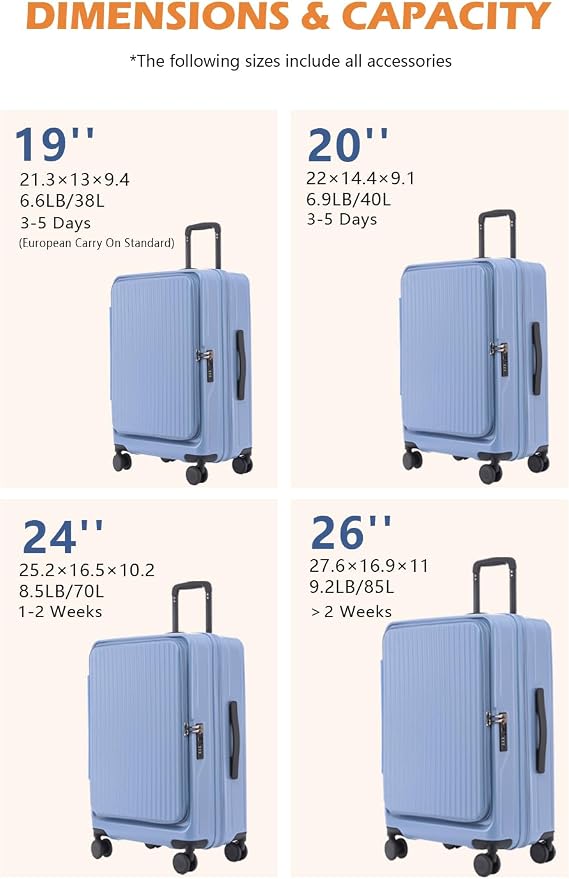 HotWay 26 Inch Expandable Checked Luggage - Image 2