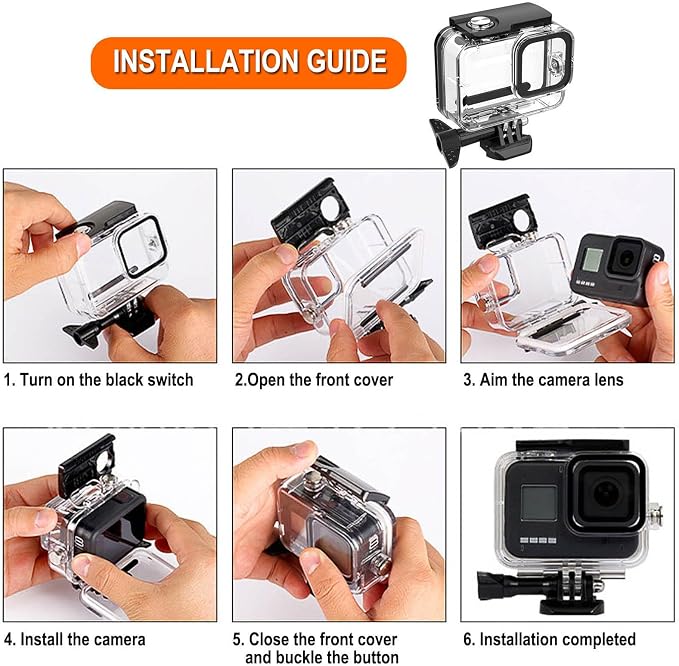 Compatible for Go Pro Hero 11 mini Black Waterproof Housing Case 60M/196FT - Image 4