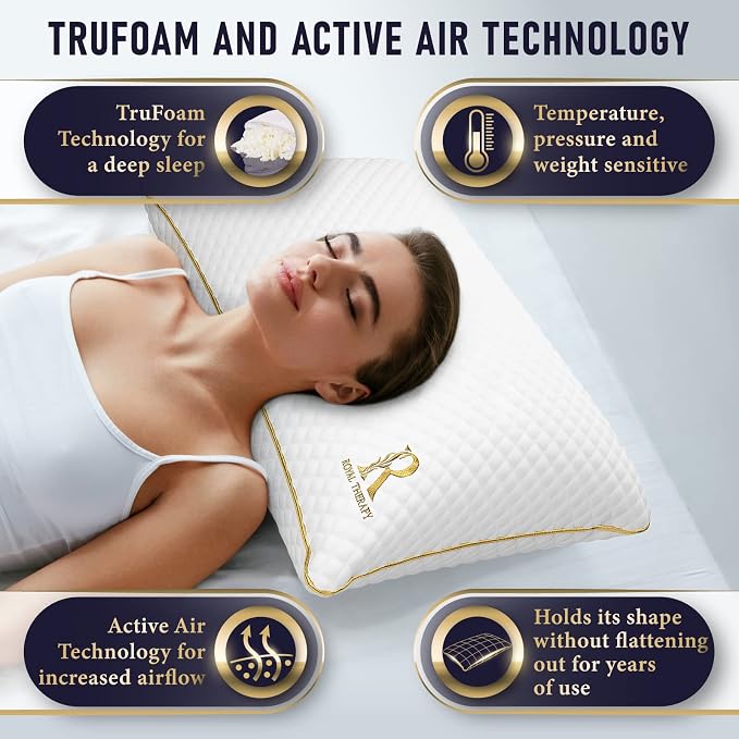 Royal Therapy 2-Pack King Size Pillows, Memory Foam Pillow - Image 3