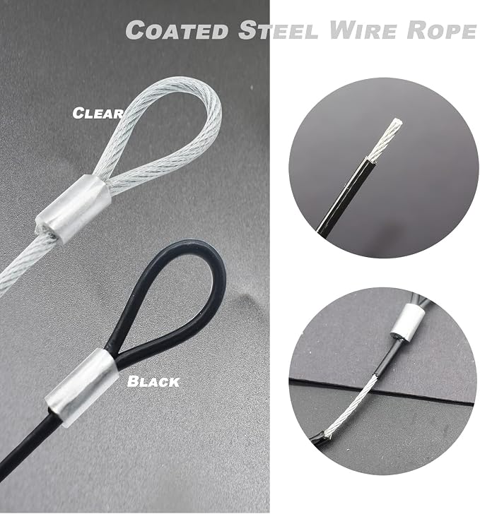 8FT 6mm Stainless Steel Security Cable Lock, Braided Steel Vinyl Coated Safety - Image 4