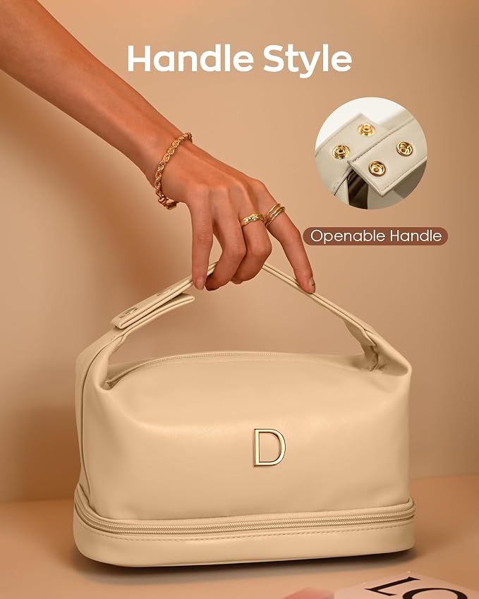 Makeup Bags with Handle, Friend Gifts, Personalized Double Layer Cosmetic Bag - Image 3