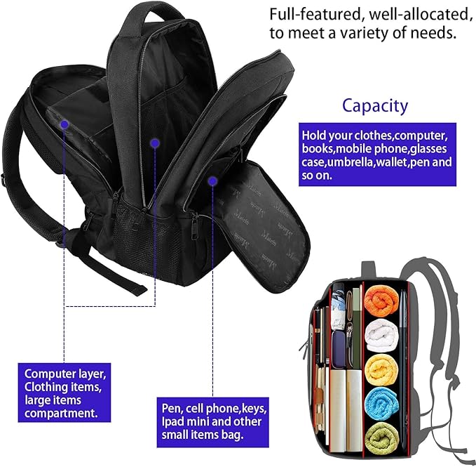 MATEIN Extra Large Travel Backpack, TSA Friendly 18.4 Inch Laptop Backpack - Image 5