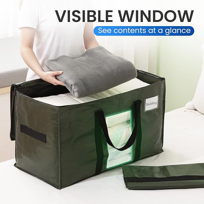 TAILI 8 Pack Green Extra Large Storage Bags, Heavy Duty Totes - Image 3