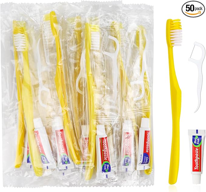 50 pcs Disposable Toothbrushes by FAOEHN