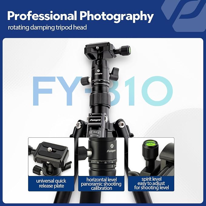 Fotopro Mini Tripod with Ball Head, Phone Mount Detachable Selfie Stick - Image 2