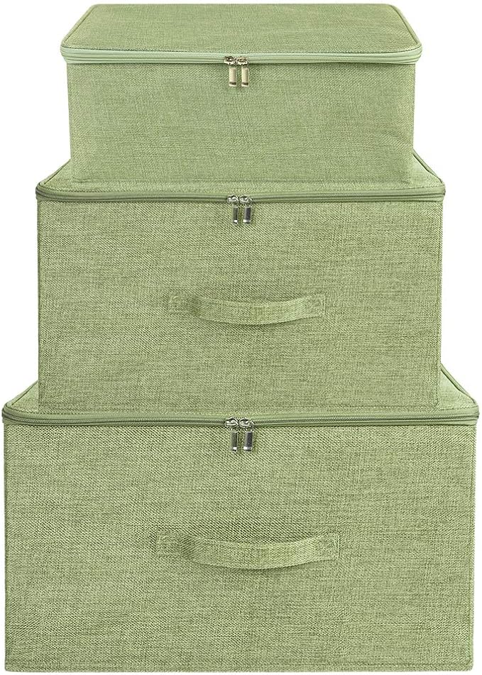 ANMINY Storage Bins with Zipper Lids 13 Qt Lidded Fabric Storage Boxes Baskets - Image 5