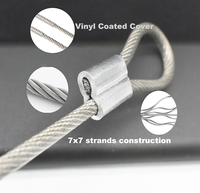 10 Pcs 4mm Wire 12 inch Vinyl Coated Stainless Steel Cable - Image 6
