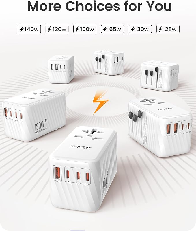 LENCENT Universal Travel Power Adapter, International AC Plug Adaptor - Image 6