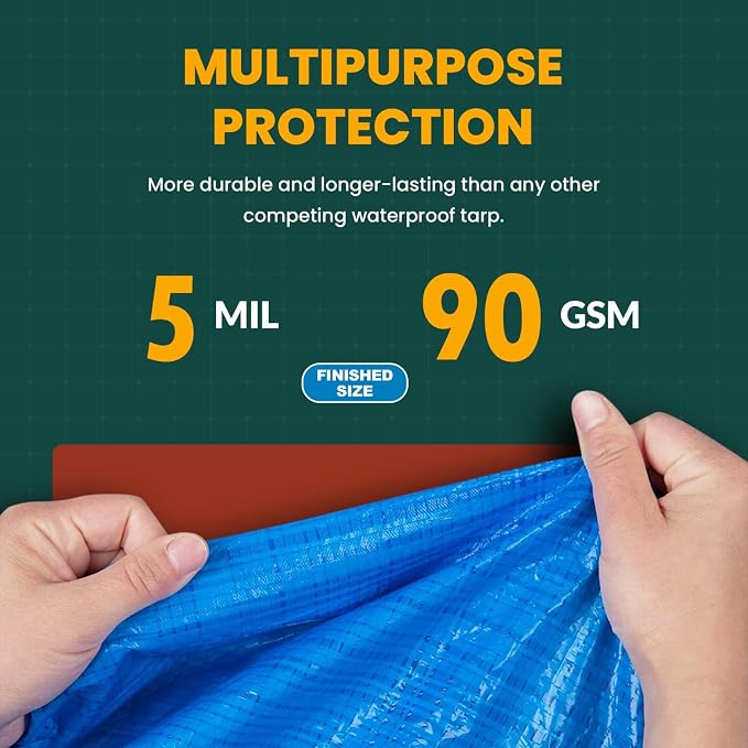 Tarp Cover Blue Waterproof 10x12 Great - Image 3