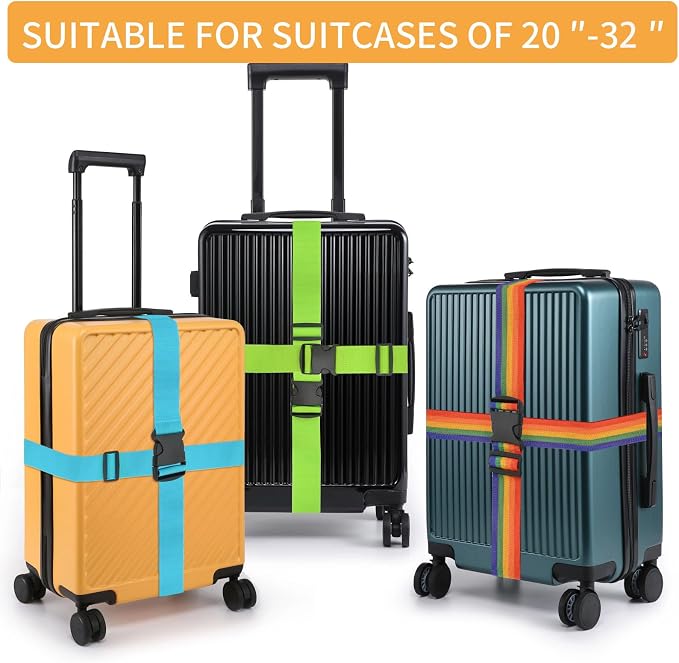BILIONE 4 Pack Luggage Straps 79" Long Belts Keep Suitcase Secure While - Image 4
