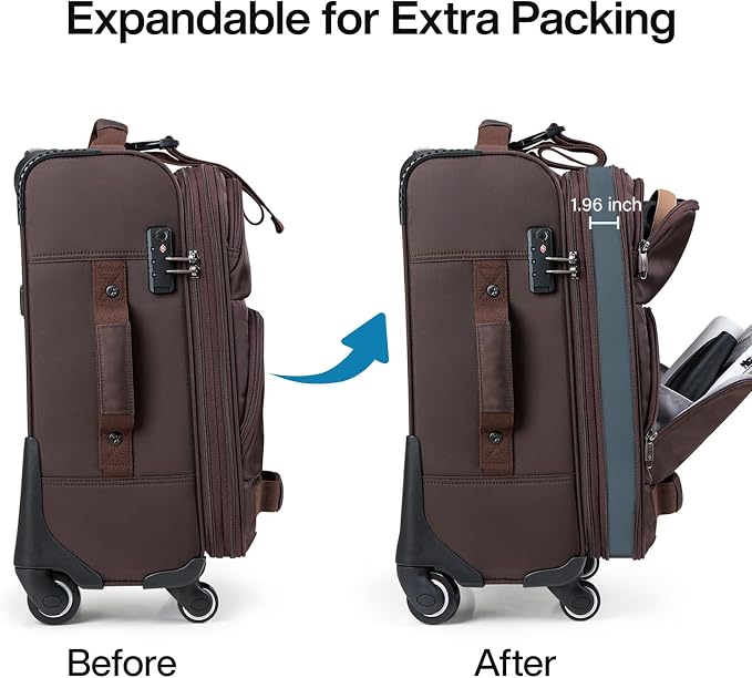 Hanke 20 Inch Softside Expandable Carry On Luggage - Image 2