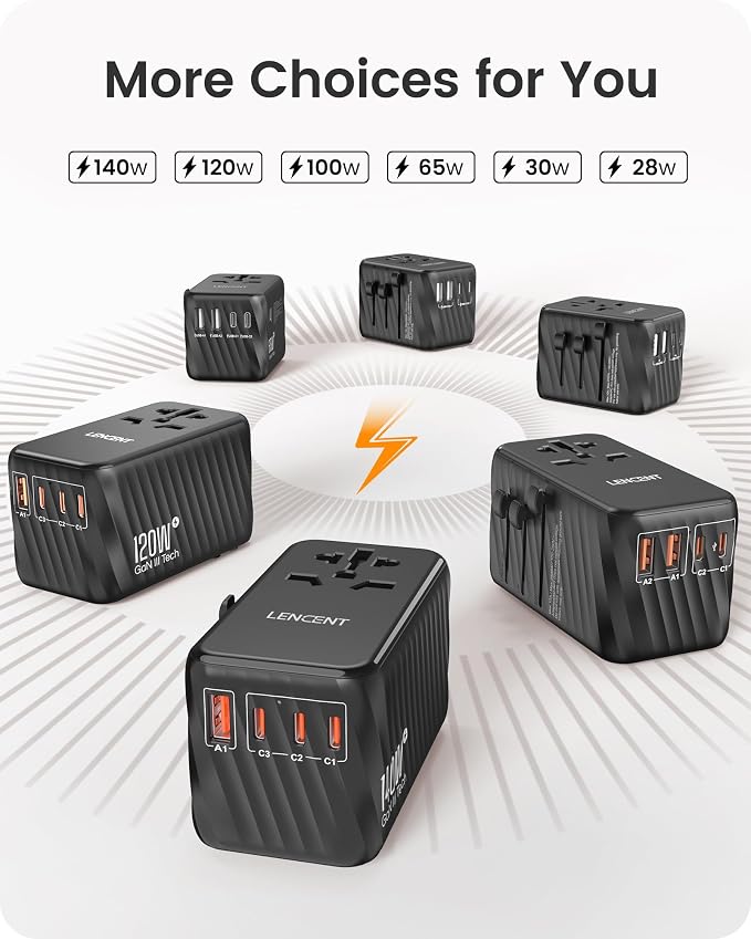 LENCENT Universal Travel Power Adapter, 30W International Wall Charger - Image 6