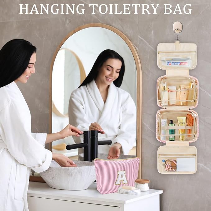 YOOLIFE Initial Toiletry Bag Travel Makeup Bag - Image 2