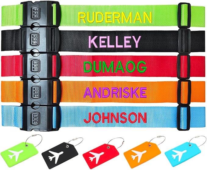 3PC Custom Embroidery Luggage Strap by YPPEPCE